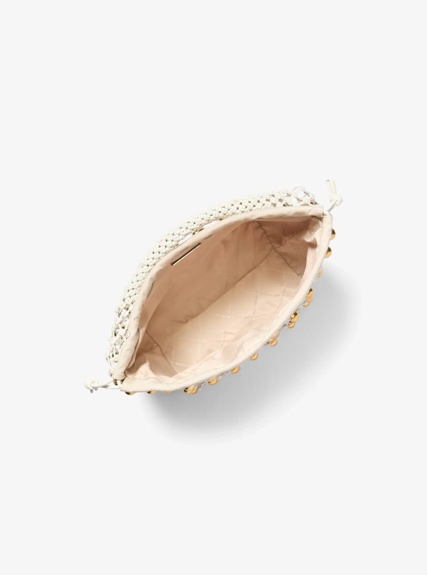 Michael Kors Limited-Edition Gwen Small Studded Hand-Woven Leather Hobo Shoulder Bag