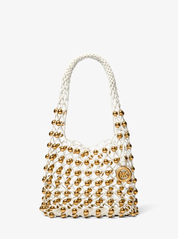 Michael Kors Limited-Edition Gwen Small Studded Hand-Woven Leather Hobo Shoulder Bag