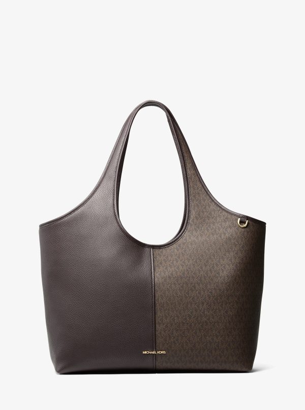 Michael Kors Henly Large Signature Logo and Textured Tote Bag