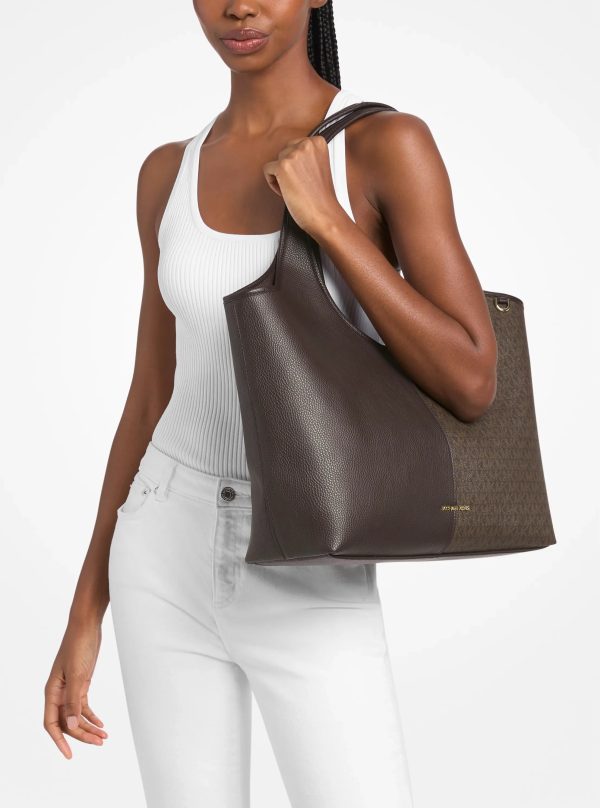 Michael Kors Henly Large Signature Logo and Textured Tote Bag