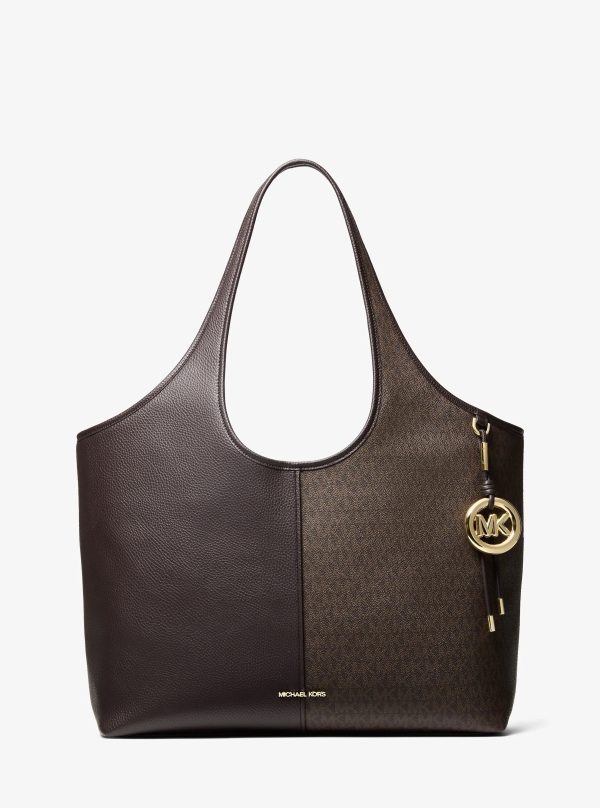 Michael Kors Henly Large Signature Logo and Textured Tote Bag