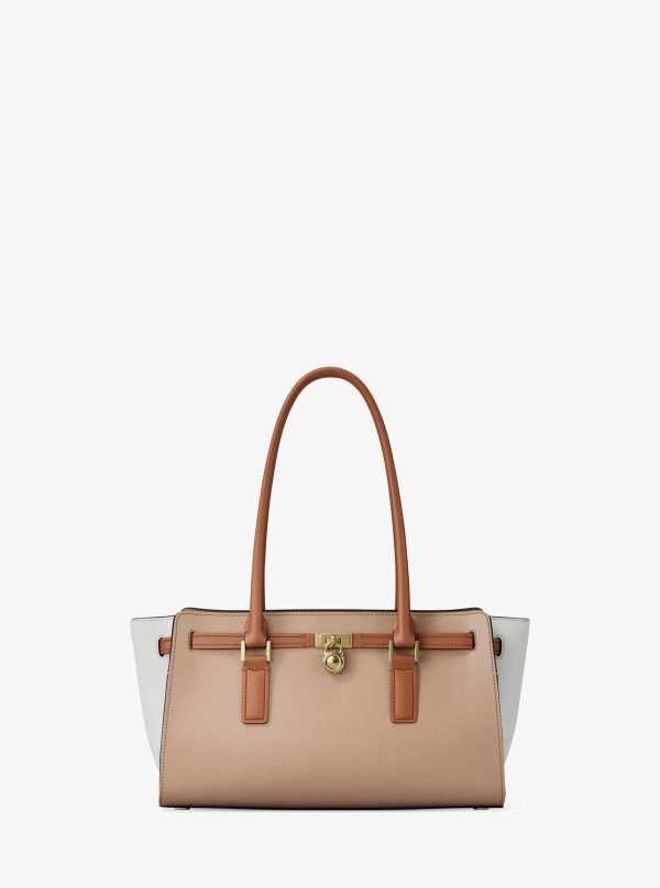 Michael Kors Hamilton Moderne Small Color-Blocked Leather Satchel