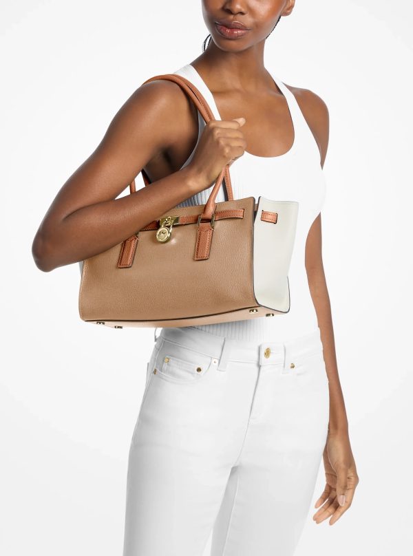 Michael Kors Hamilton Moderne Small Color-Blocked Leather Satchel