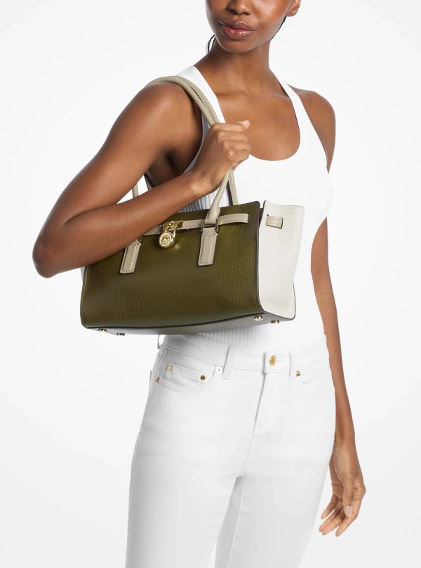 Michael Kors Hamilton Moderne Small Color-Blocked Leather Satchel