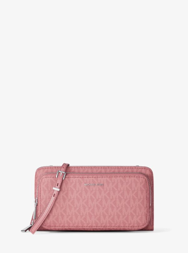 Michael Kors Jet Set Large Signature Logo Continental Crossbody Bag