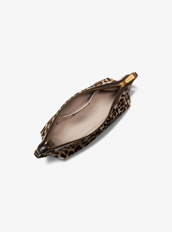 Michael Kors Laila Small Leopard Print Calf Hair Pochette