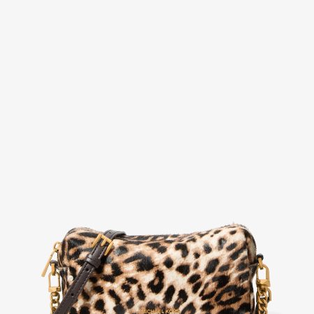 Michael Kors Bryant Small Leopard Print Calf Hair Convertible Crossbody Bag