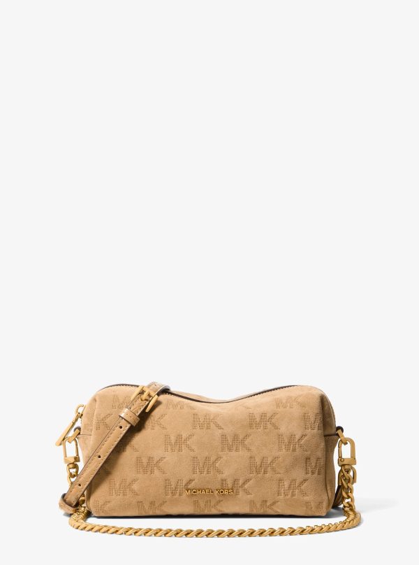 Michael Kors Bryant Small Logo Embossed Suede Convertible Crossbody Bag