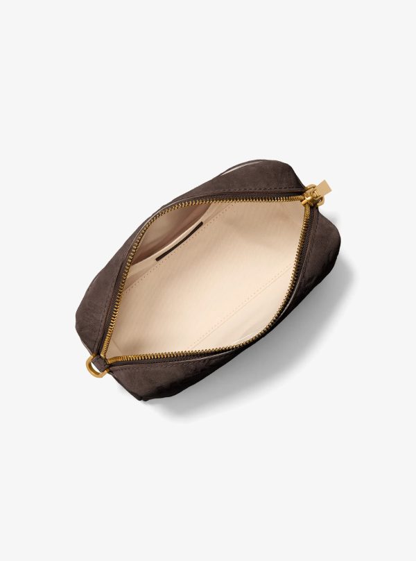 Michael Kors Bryant Small Logo Embossed Suede Convertible Crossbody Bag
