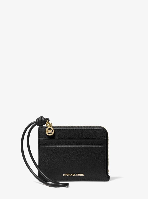 Michael Kors Jet Set Small Pebbled Leather Card Case Wristlet