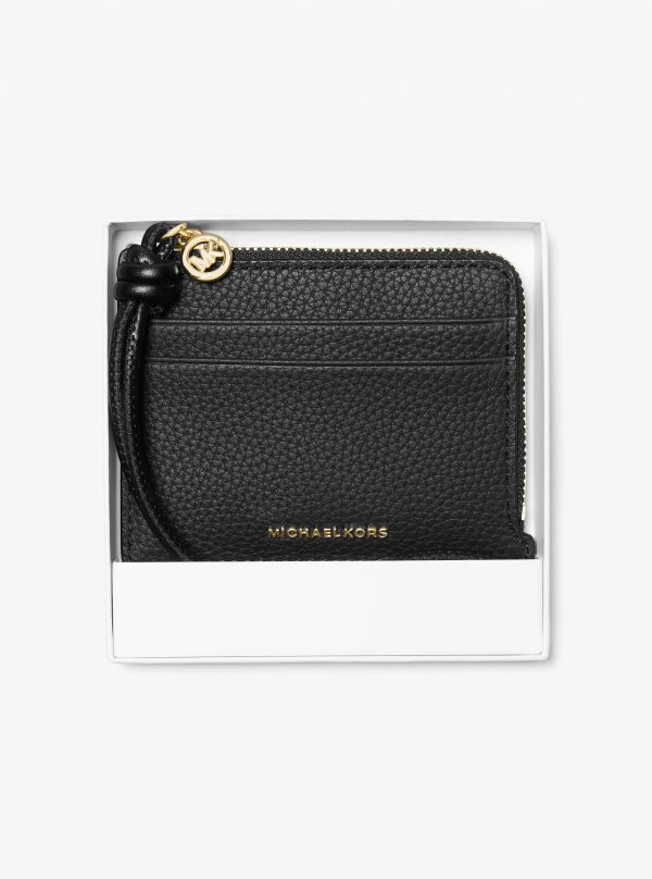 Michael Kors Jet Set Small Pebbled Leather Card Case Wristlet