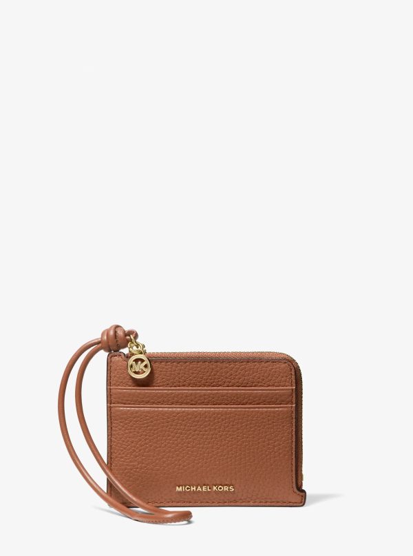 Michael Kors Jet Set Small Pebbled Leather Card Case Wristlet