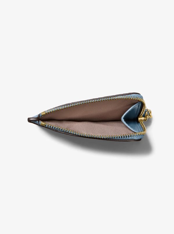 Michael Kors Jet Set Small Pebbled Leather Card Case Wristlet