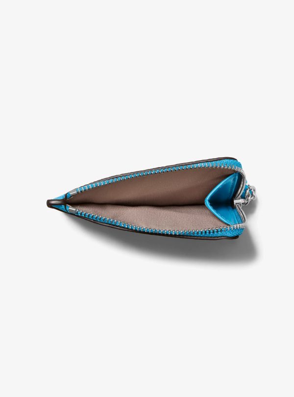 Michael Kors Jet Set Small Pebbled Leather Card Case Wristlet