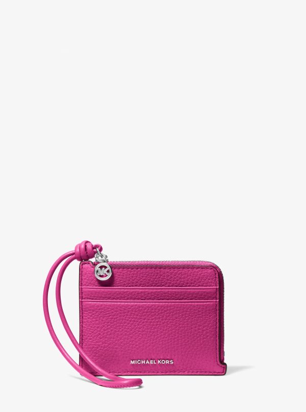 Michael Kors Jet Set Small Pebbled Leather Card Case Wristlet