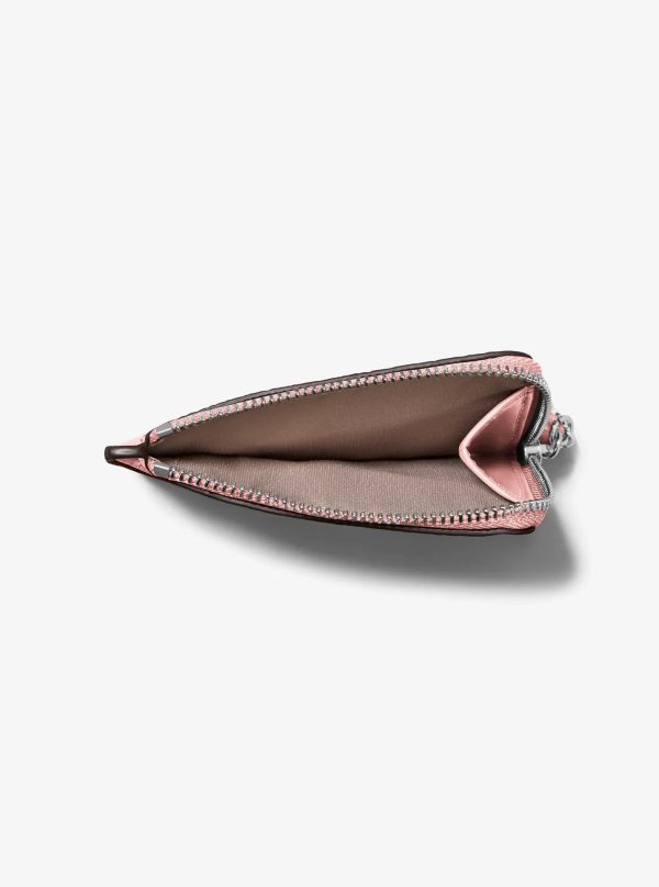 Michael Kors Jet Set Small Pebbled Leather Card Case Wristlet