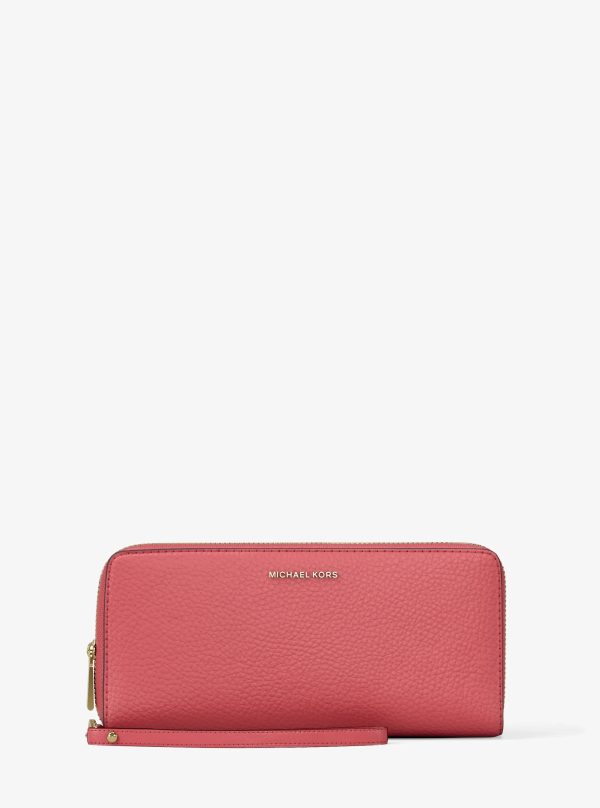 Michael Kors Jet Set Travel Large Pebbled Leather Continental Wallet