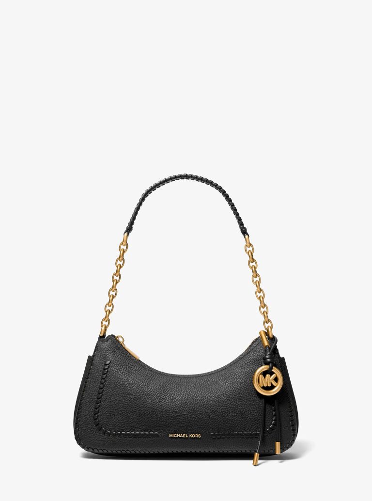 Michael Kors Nolita Medium Whipstitched Pebbled Leather Chain Pochette
