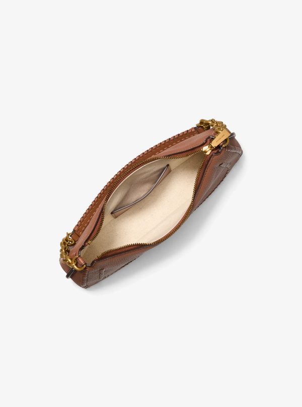 Michael Kors Nolita Medium Whipstitched Pebbled Leather Chain Pochette