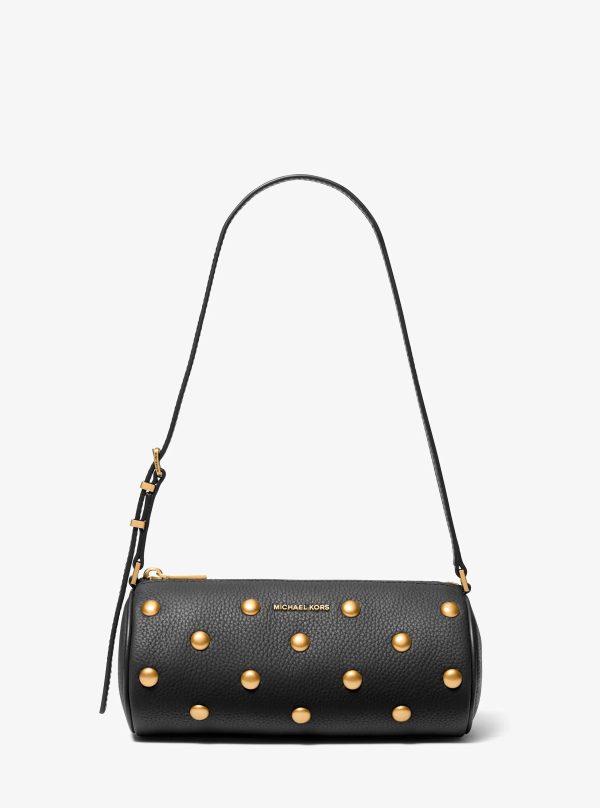 Michael Kors Izzy Small Studded Pebbled Leather Barrel Pochette