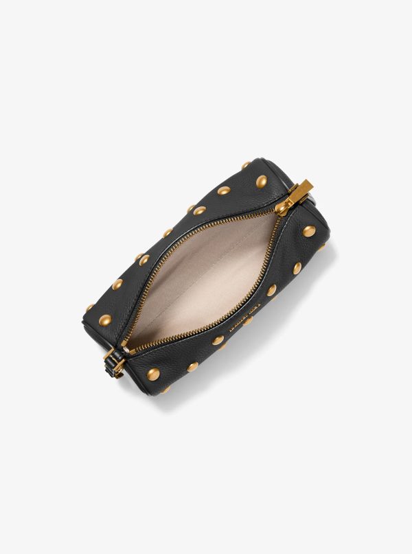 Michael Kors Izzy Small Studded Pebbled Leather Barrel Pochette