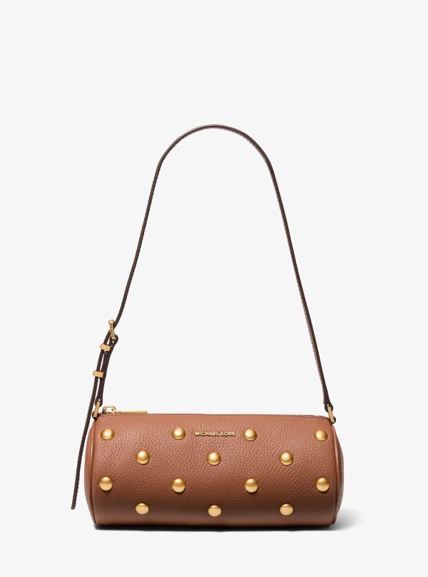 Michael Kors Izzy Small Studded Pebbled Leather Barrel Pochette