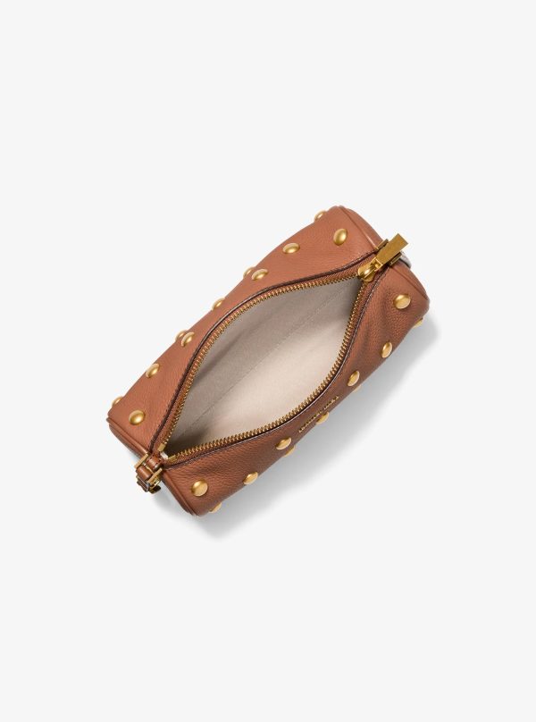 Michael Kors Izzy Small Studded Pebbled Leather Barrel Pochette