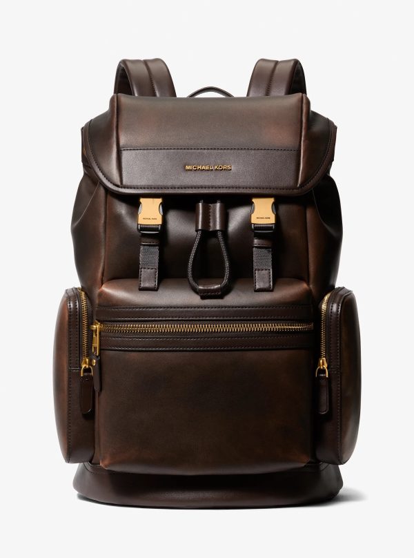 Michael Kors Hudson Burnished Leather Backpack