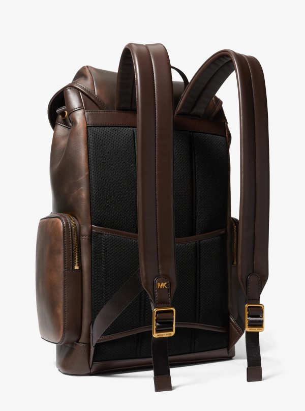 Michael Kors Hudson Burnished Leather Backpack