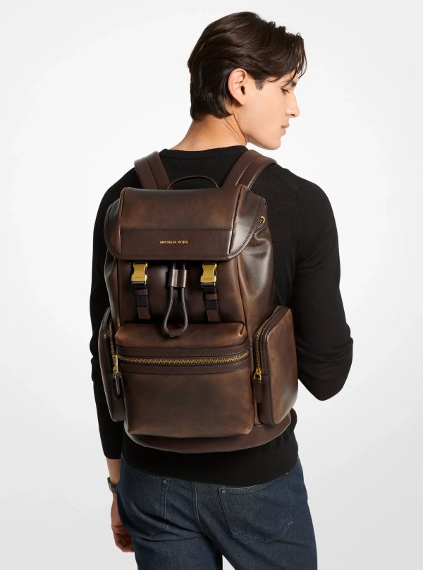 Michael Kors Hudson Burnished Leather Backpack