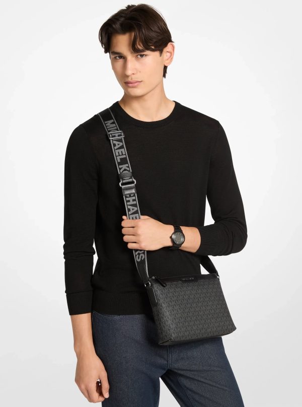 Michael Kors Hudson Signature Logo Messenger Bag