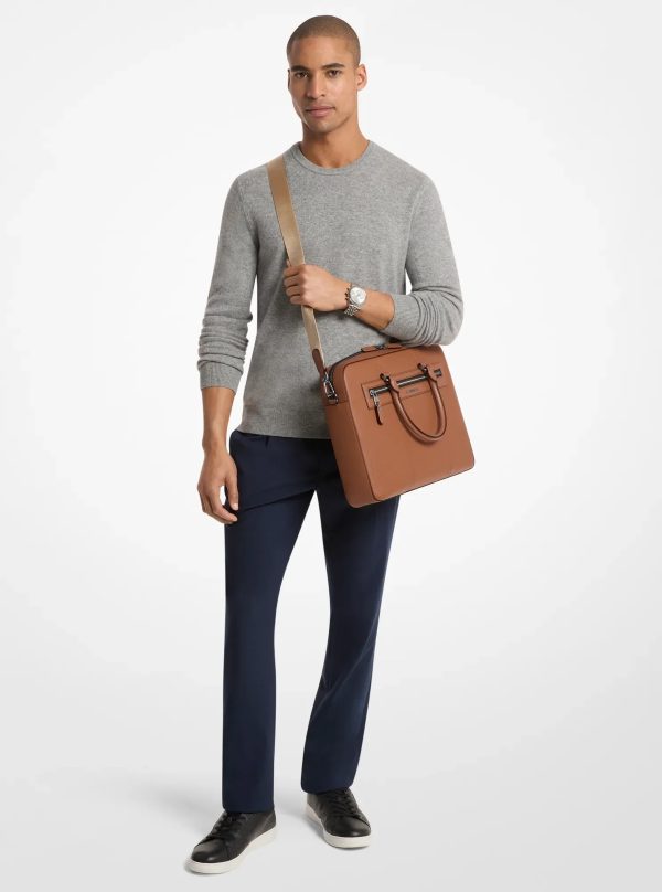 Michael Kors Jet Set Pebbled Leather Briefcase