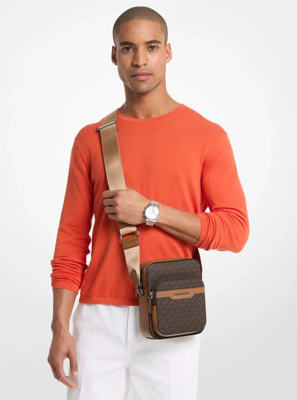 Michael Kors Hudson Mini Signature Logo Flight Bag