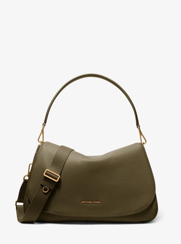 Michael Kors Holmes Extra-Large Pebbled Leather Convertible Messenger Bag