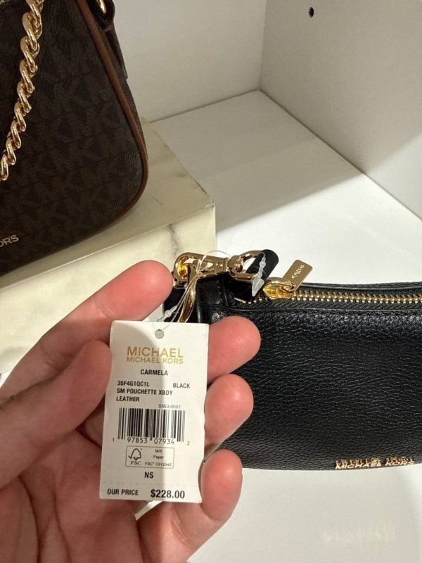 Michael Kors Carmela Small Pebbled Leather Convertible Crossbody Bag Black - Preorder