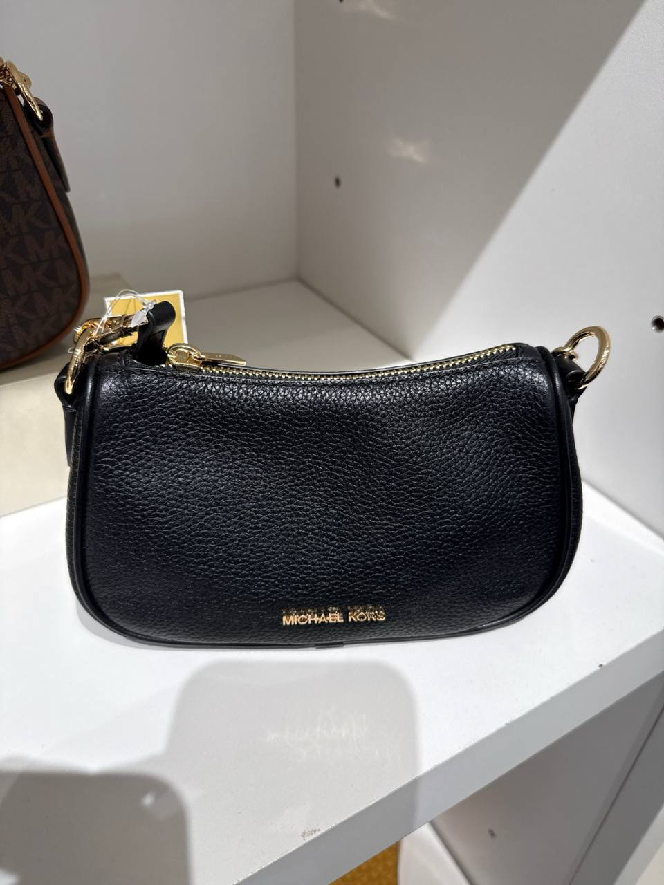 Michael Kors Carmela Small Pebbled Leather Convertible Crossbody Bag Black - Preorder - Image 5