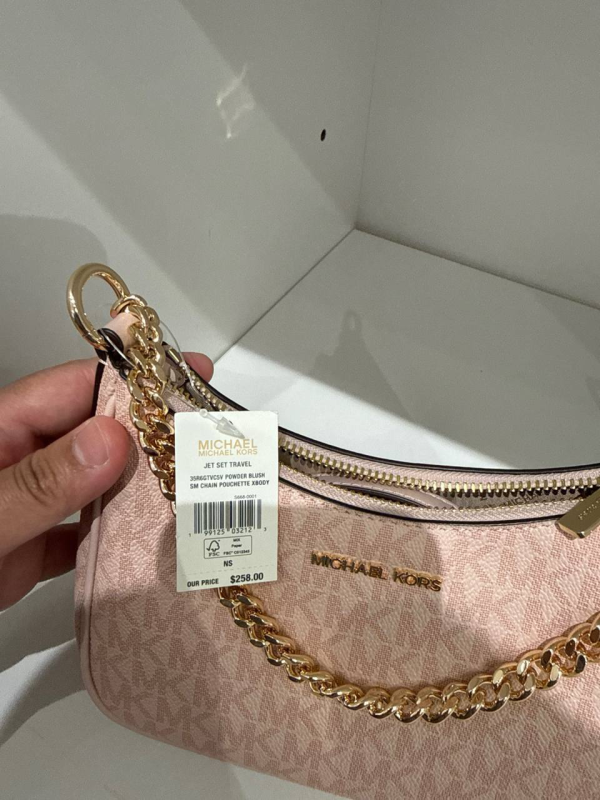 Michael Kors Jet Set Small Signature Logo Convertible Crossbody Bag Powder Blush - Preorder