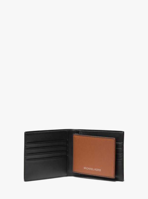 Michael Kors Varick Saffiano Leather Billfold Wallet With Passcase