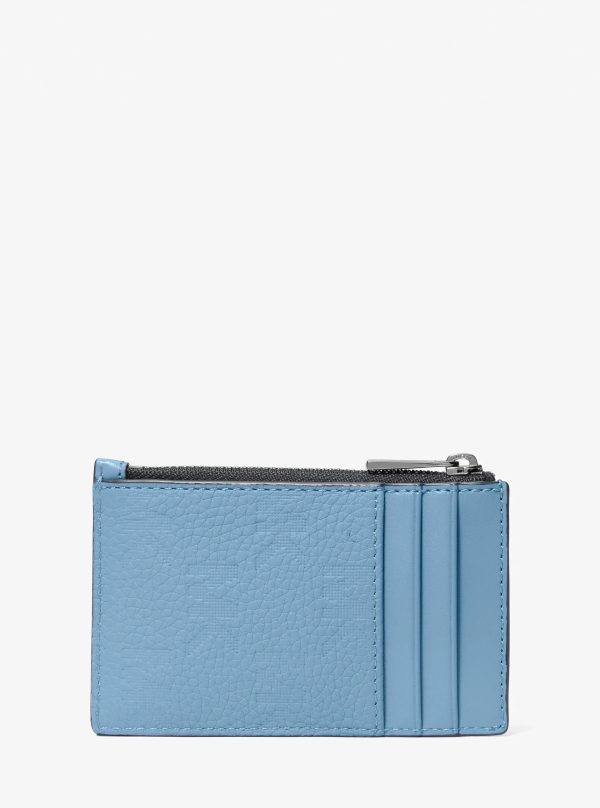 Michael Kors Hudson Logo Embossed Leather Card Case