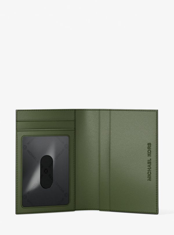 Michael Kors Hudson Pebbled Leather Folio Card Case