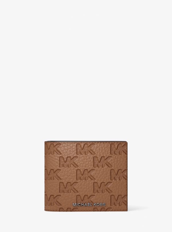 Michael Kors Hudson Logo Embossed Leather Billfold Wallet and Passcase