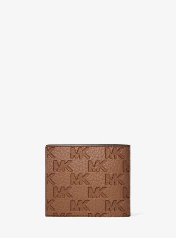 Michael Kors Hudson Logo Embossed Leather Billfold Wallet and Passcase