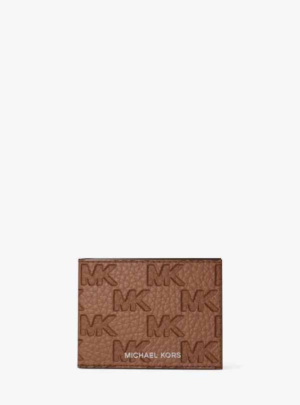 Michael Kors Hudson Logo Embossed Leather Billfold Wallet and Passcase