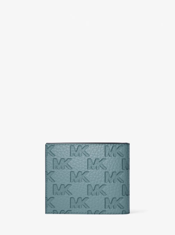 Michael Kors Hudson Logo Embossed Leather Billfold Wallet and Passcase