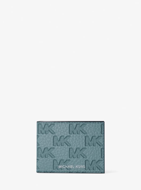 Michael Kors Hudson Logo Embossed Leather Billfold Wallet and Passcase