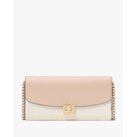 Kate Spade Phoebe Colorblock Refined Grain Leather Turnlock Wallet On A Chain - Preorder