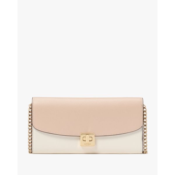 Kate Spade Phoebe Colorblock Refined Grain Leather Turnlock Wallet On A Chain - Preorder