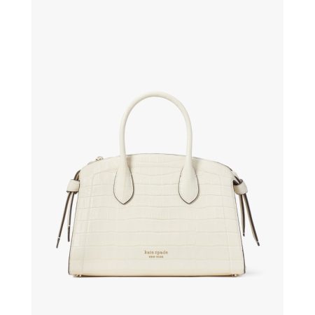 Kate Spade Knott Croc-embossed Medium Zip-top Satchel - Preorder