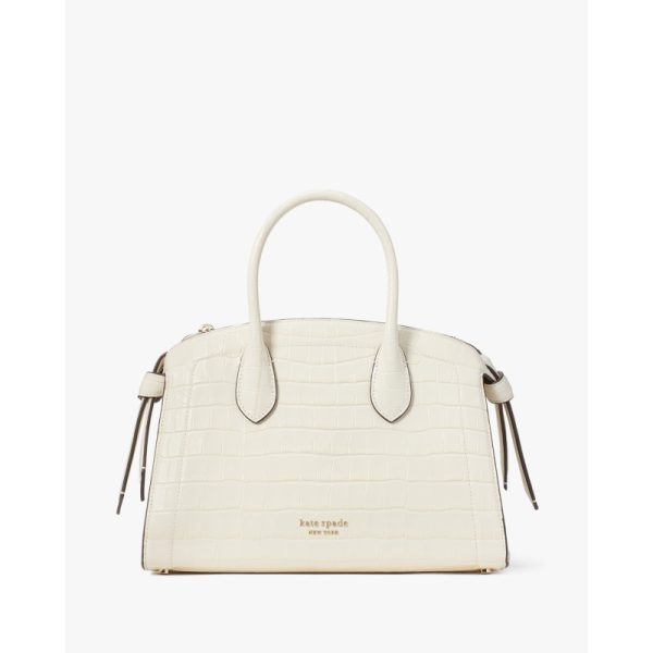 Kate Spade Knott Croc-embossed Medium Zip-top Satchel - Preorder