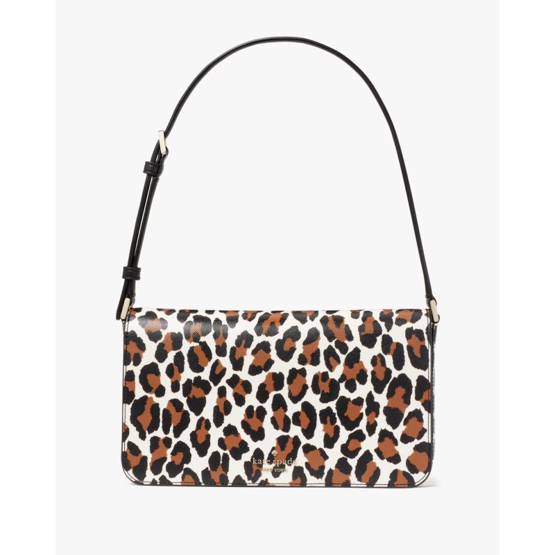 Kate Spade Staci Spotted Animal Printed Medium Flap Shoulder Bag - Preorder
